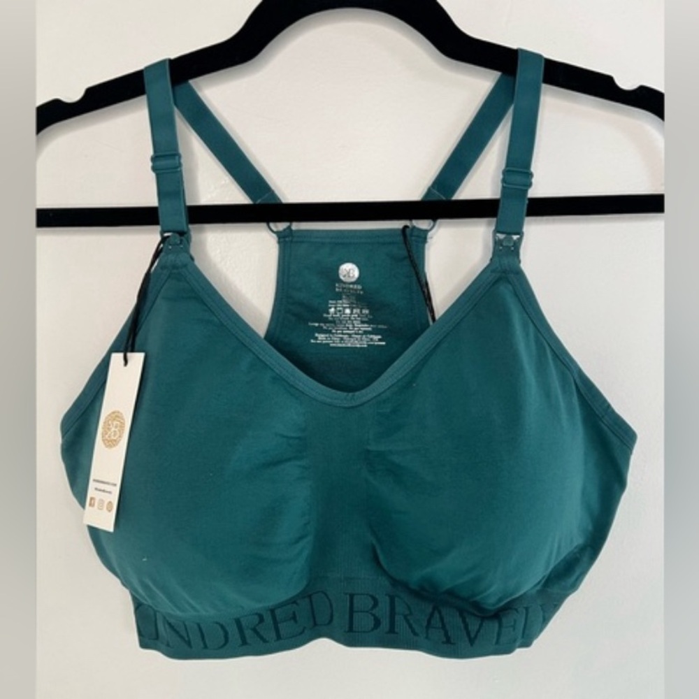 Kindred Braveley Sublime Hands-Free Pumping and Nursing Sports Bra in Teal XL